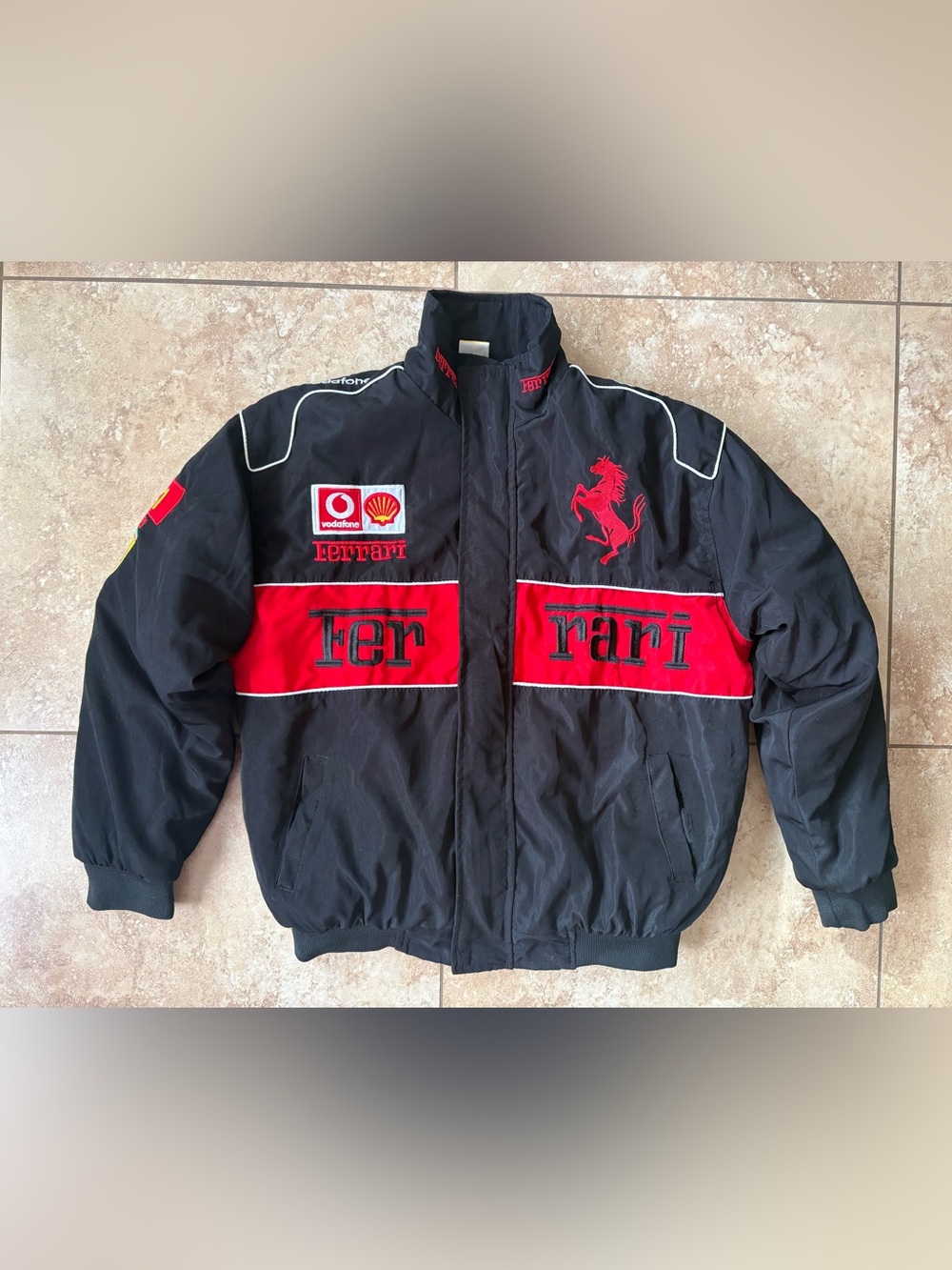 Ferarri F1 Bomber Jacket Embroidered Official F1 Vintage Jacket Size L New